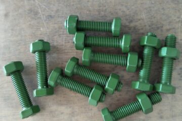 Xylan 1425 PTFE coated Stud Bolt with 2 Heavy Hex nuts